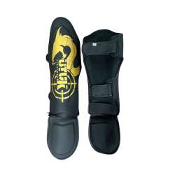 Caneleiras Muay Thai Utuk Hunter Preto-Dourado 1