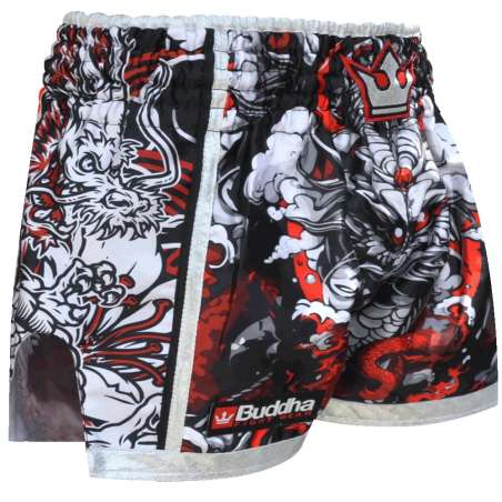 Calções de Muay Thai Buda dragão vermelho