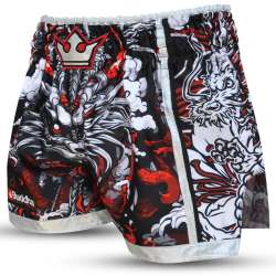 Calções de Muay Thai Buda dragão vermelho 1