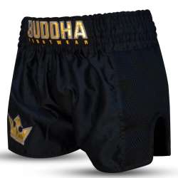 Calças de muay thai Buddha premium preto 1