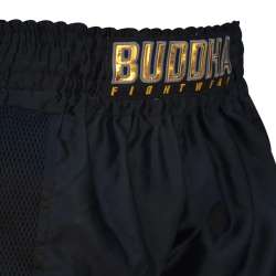 Calças de muay thai Buddha premium preto 2