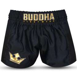 Calças de muay thai Buddha premium preto 4