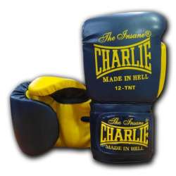 Luvas de muay thai Charlie kaos preto amarelo