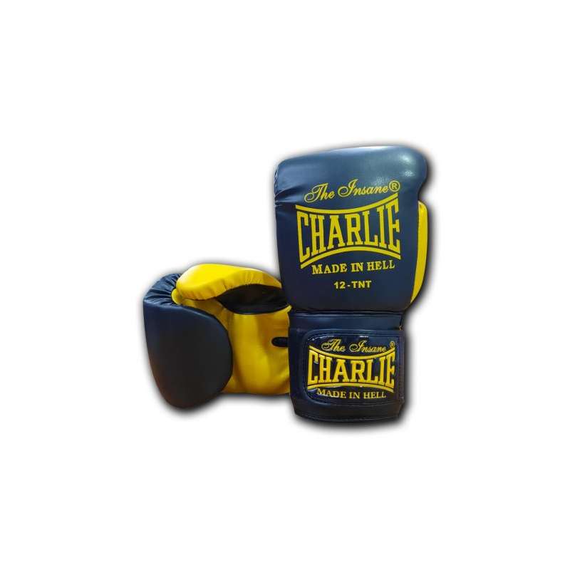 Luvas de muay thai Charlie kaos preto amarelo