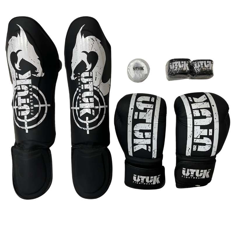 Pack muay thai Utuk Hunter preto branco