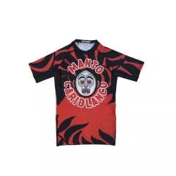 Rashguard grappling Manto cariblanco (preto/vermelho)2