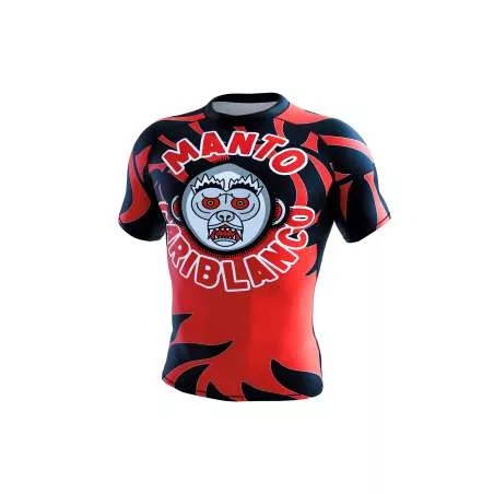 Rashguard grappling Manto cariblanco (preto/vermelho)