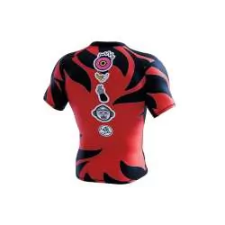 Rashguard grappling Manto cariblanco (preto/vermelho)1