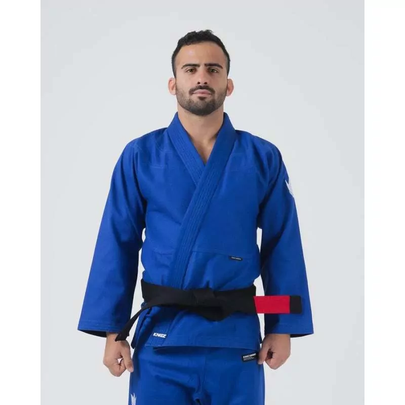 Kimono fato BJJ Kingz kore V2 azul + faixa branca