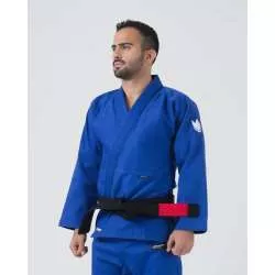 Kimono fato BJJ Kingz kore V2 azul + faixa branca  1