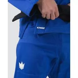 Kimono fato BJJ Kingz kore V2 azul + faixa branca 7