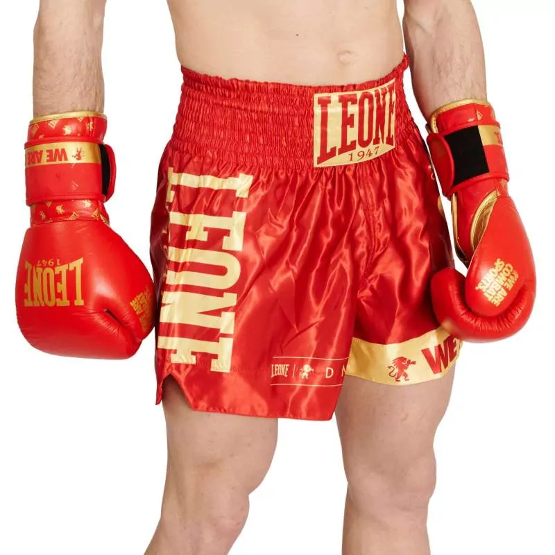 Calças de muay thai AB966 Leone vermelho