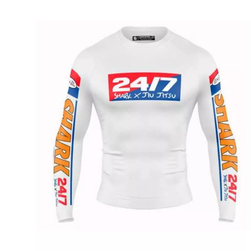 Rashguard Shark lycra 24/7 branca