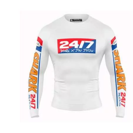 Rashguard Shark lycra 24/7 branca