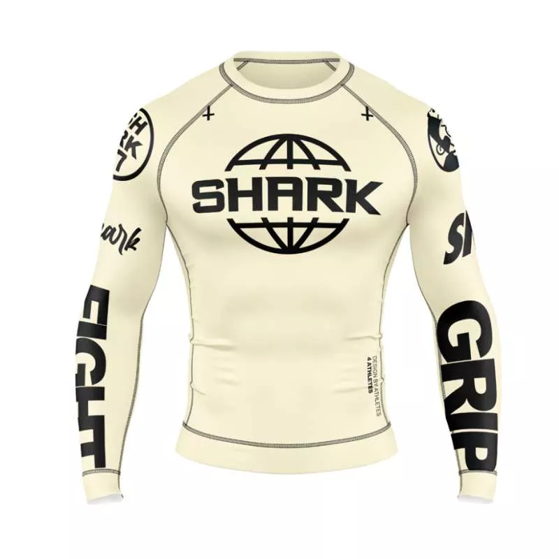 Rashguard Shark grappling SKB97 (beige)