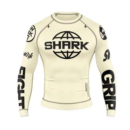 Rashguard Shark grappling SKB97 (beige)