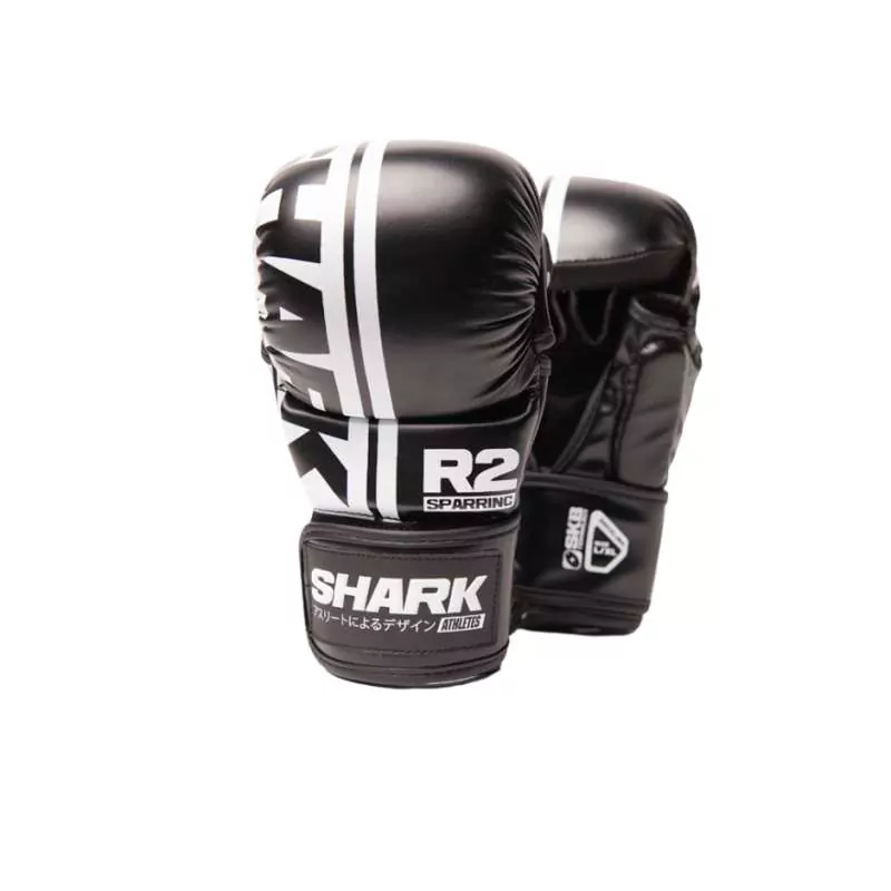 Luvas MMA Shark R2 sparring preto/branco