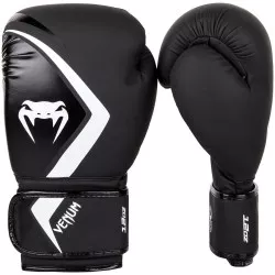 Luvas kick boxe Venum contender 2.0 preto/cinza/branco